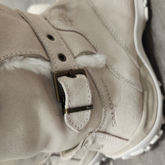 Salomon Lhasa Suede Contagrip Buckle Women's Cream Winter Boots - Picture 9 of 10